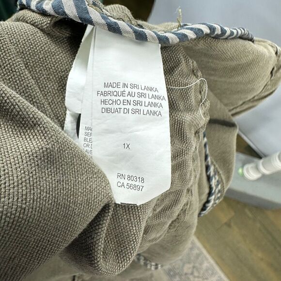 Lucky Brand Jacket Olive Green Button Up Military Canvas Cargo Anorak Size 1X - Picture 8 of 9